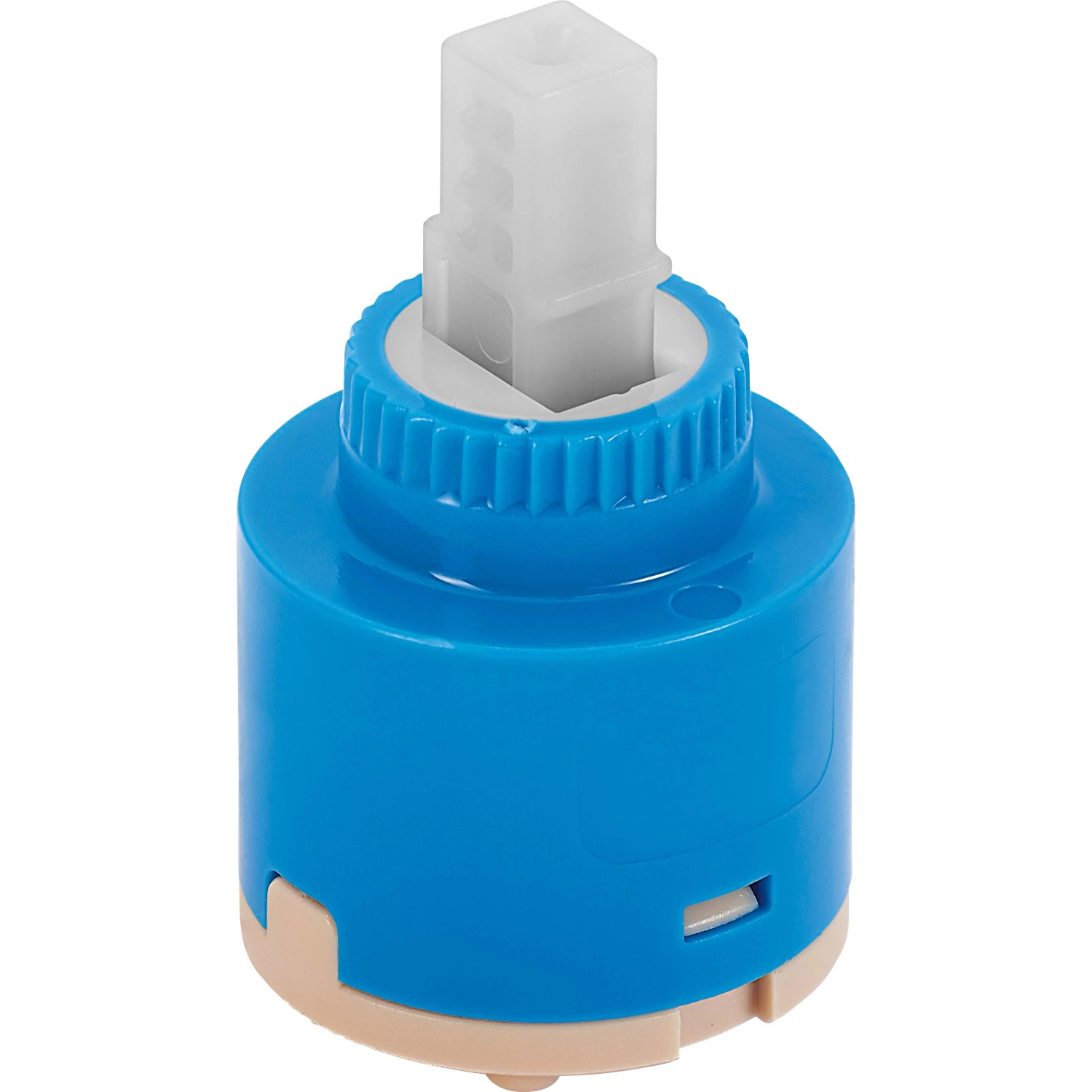 Keramikkartusche Ø 35 mm für Niederdruck-Waschtischarmatur, blau/beige.