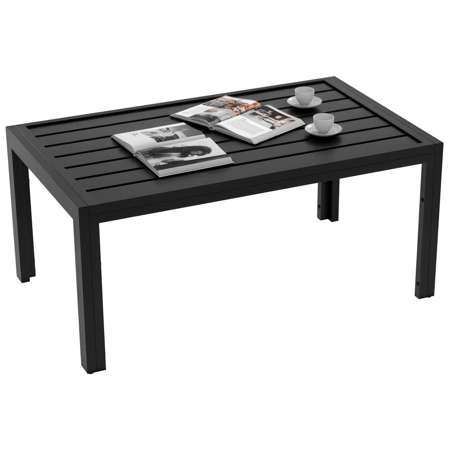 Outsunny Balkontisch Stahl Schwarz 101,5L x 61B x 46H cm