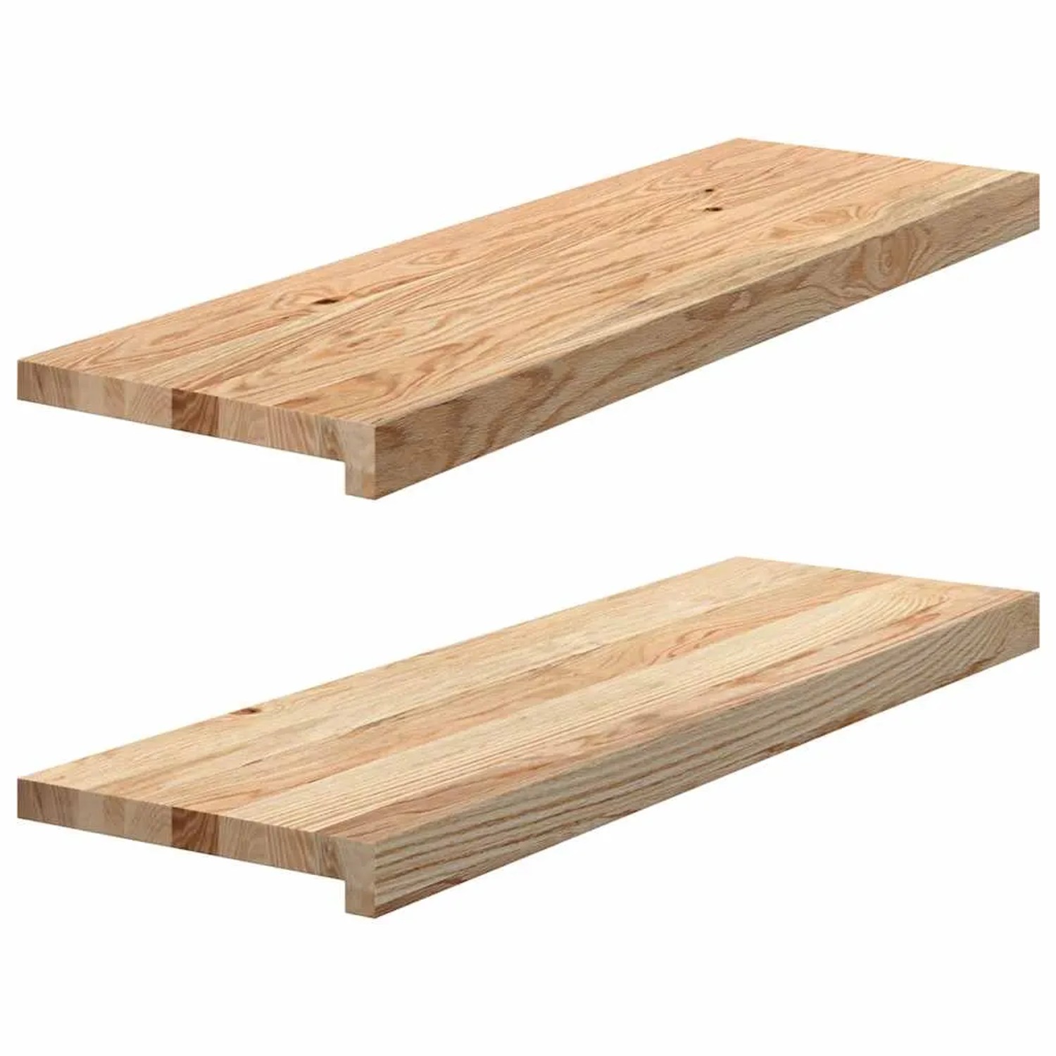 vidaXL Treppenstufen 2 Stk Unbehandelt 80x30x2 cm Massivholz Eiche 3283779_4