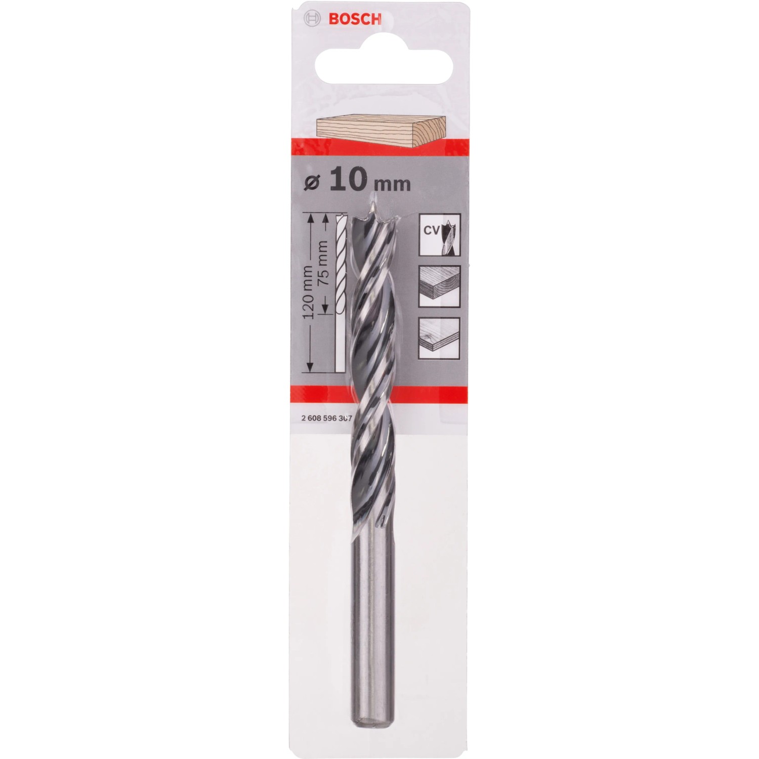Bosch Holzspiralbohrer Pro, 10 mm, für präzise Löcher in Holz.