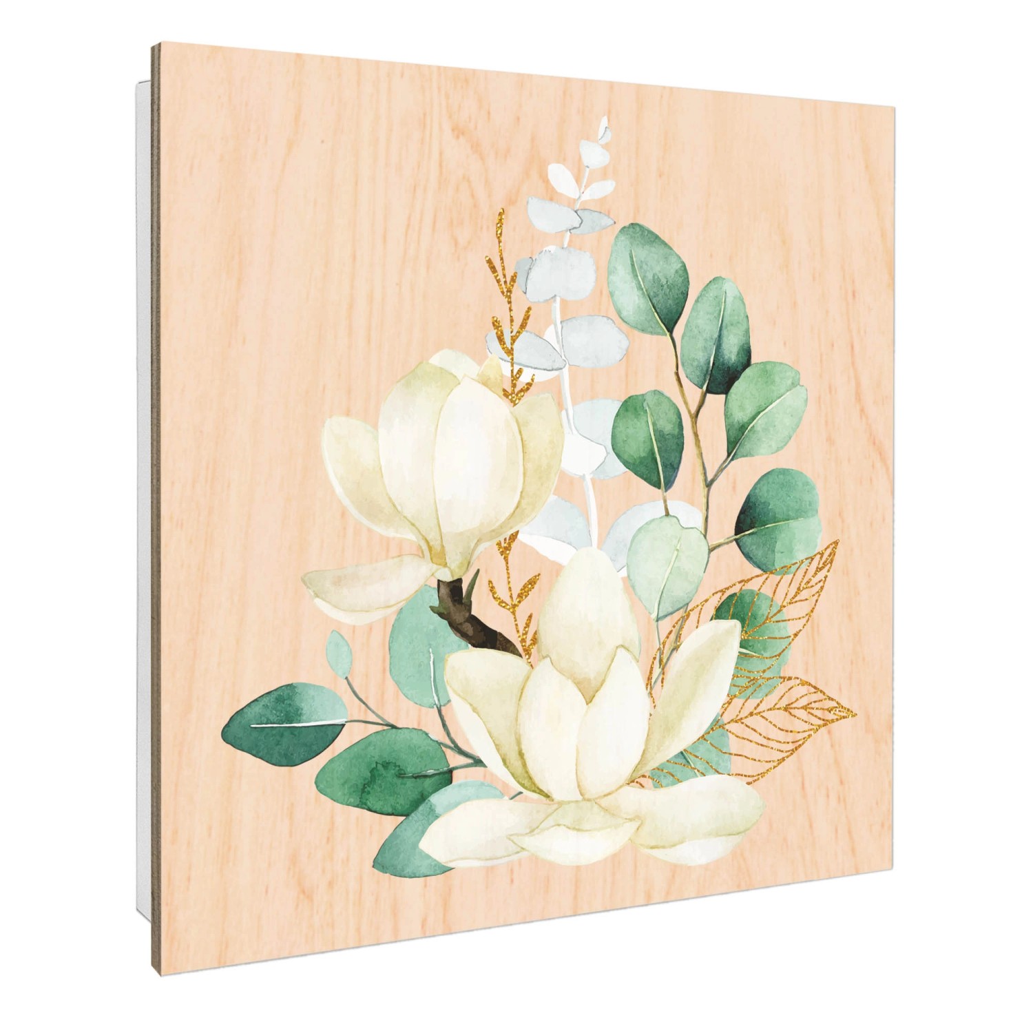 Banjado Schlüsselkasten mit Holzfront 30x30cm Weiß Scharnier Links 50 Haken günstig online kaufen