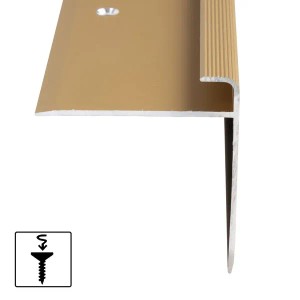 KARAT Stufenkantenprofil Safety, Form F, Gold, 50x53x1340mm. Treppenkantenprofil für sicheren Halt.