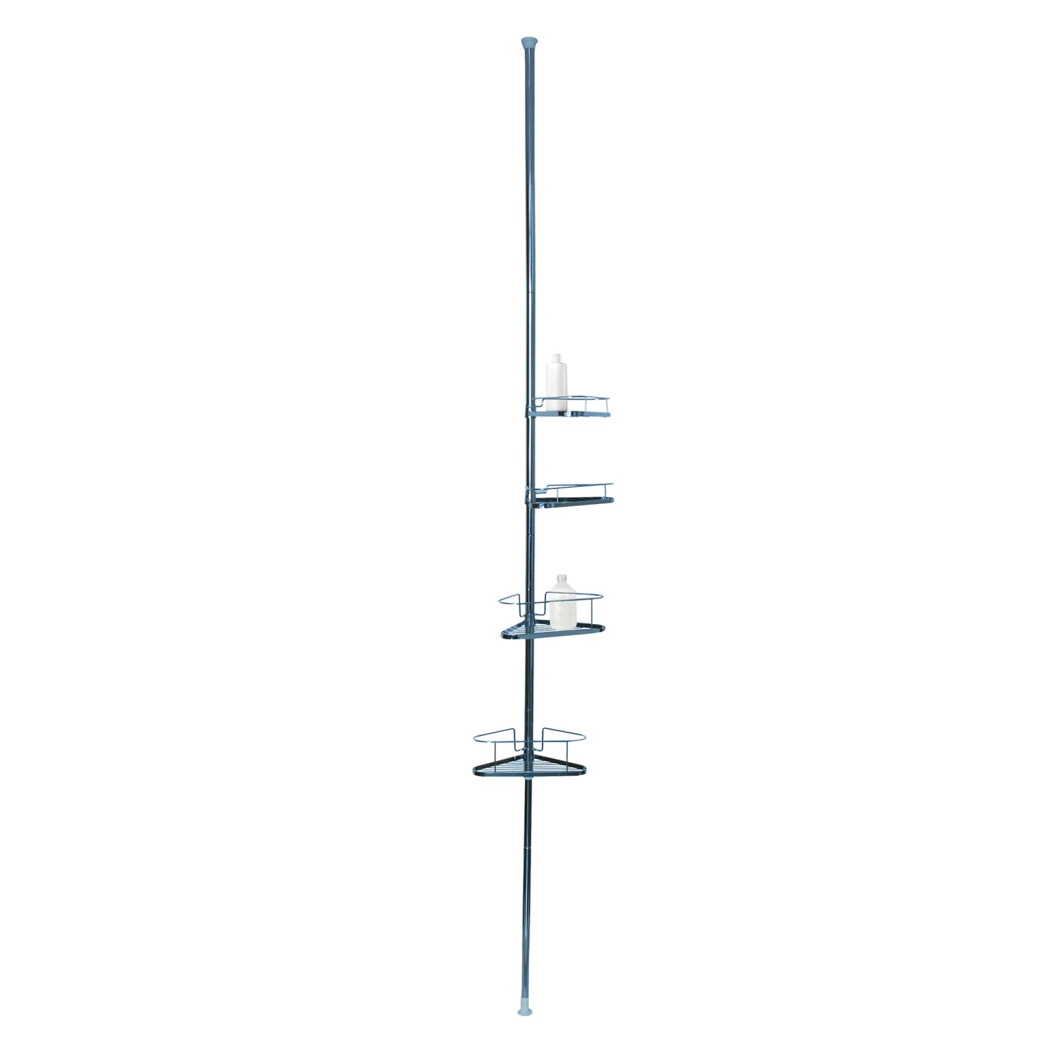 MSV Duschregal Stahl 4 Ablagen Höhenverstellbar 35,5 cm x 25,5 cm x 250 cm günstig online kaufen