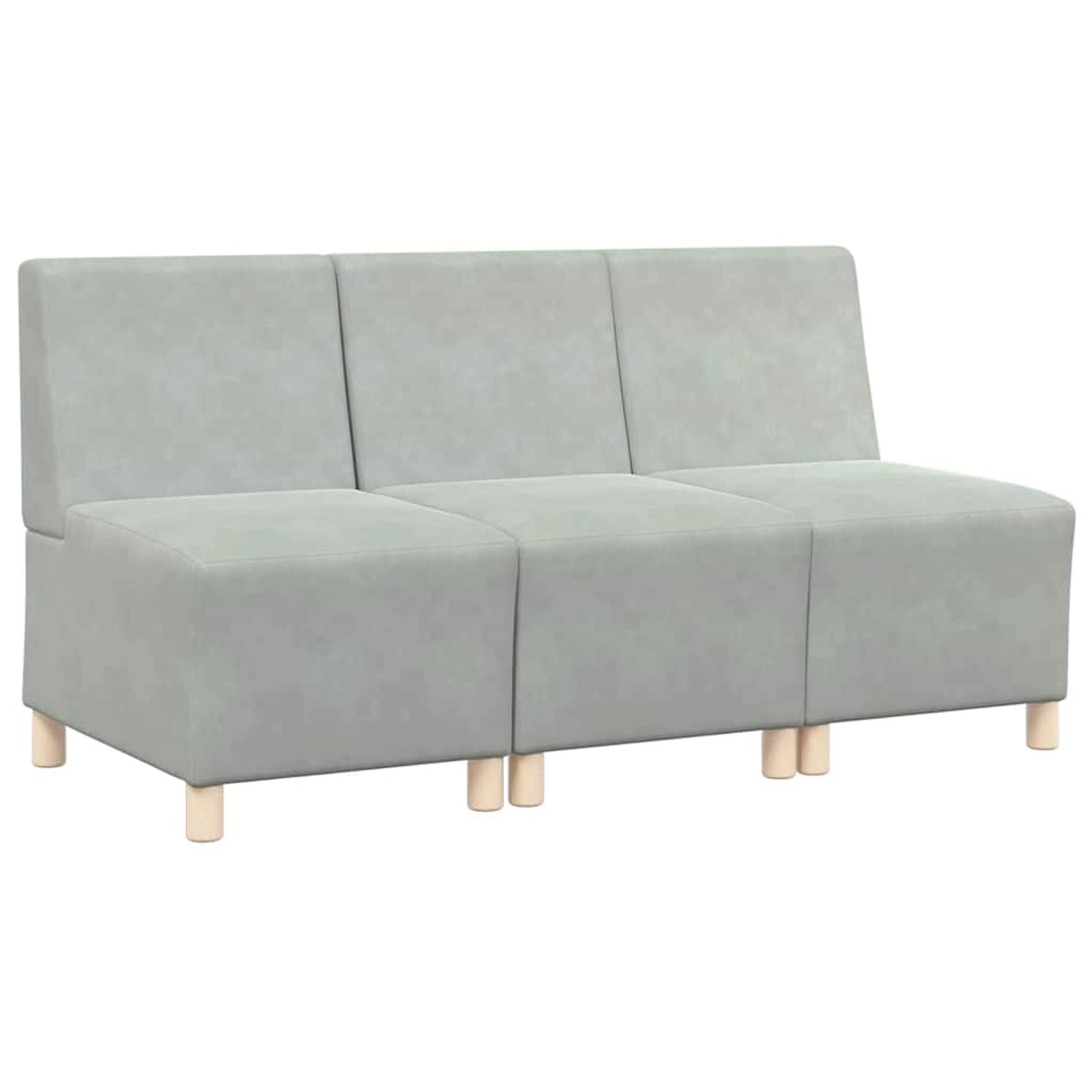 vidaXL Modulares Sofa ohne Armlehnen 3 Stk Hellgrau 55 x 74 x 82 cm Samt 33 günstig online kaufen