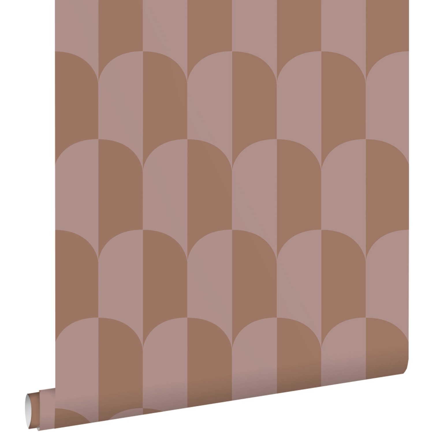 ESTAhome Tapete Art Decó Muster Altrosa und Braun 53 cm x 10.05 m günstig online kaufen