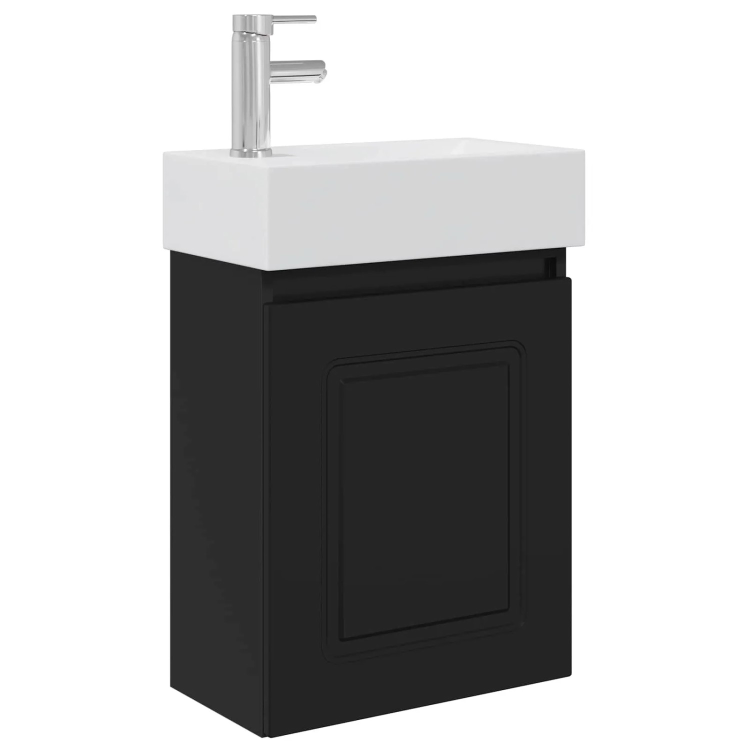vidaXL Badezimmer Waschtischunterschrank mit Wasserhahn Schwarz 889462