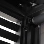 Feste anthrazitfarbene Lamellenwand 85cm für Pergola, schafft Privatsphäre und Stabilität im Outdoor-Bereich.