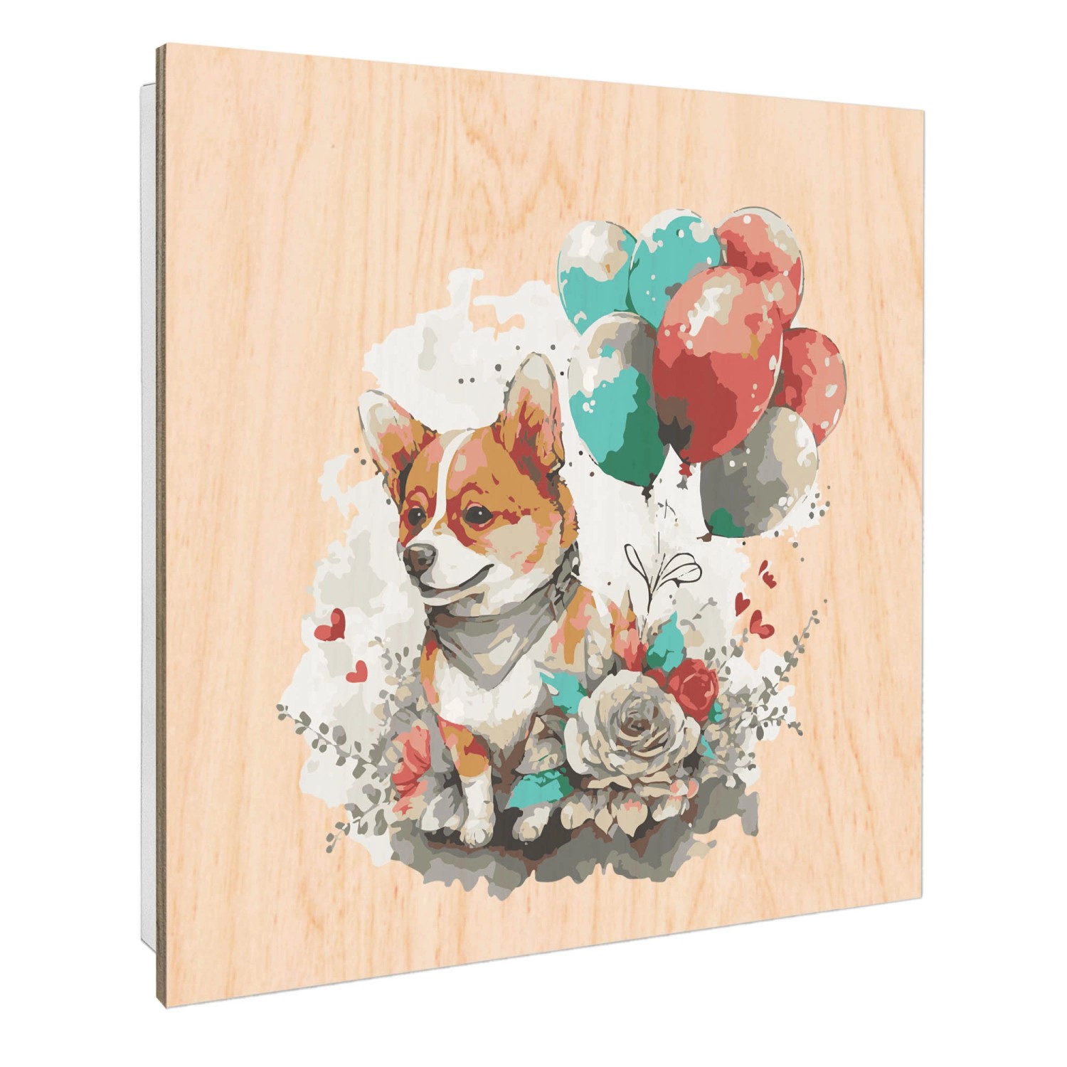 Banjado Großer Schlüsselbox Holz 30x30cm Weiß Scharnier Rechts 50 Haken Sch günstig online kaufen