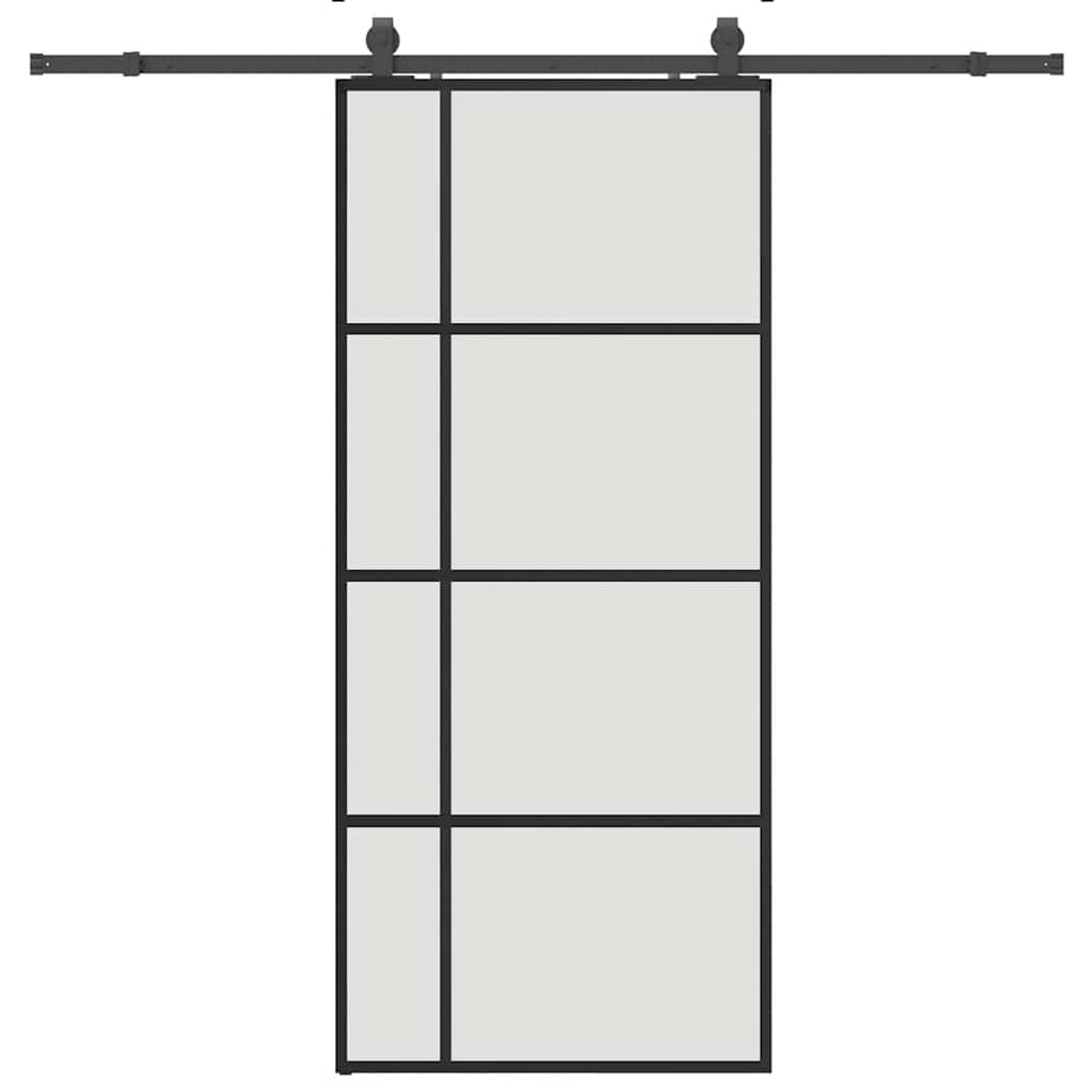 vidaXL Schiebetür mit Beschlag Schwarz 90x205 cm ESG-Glas 3375951 günstig online kaufen