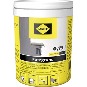 Sakret Putzgrund, 0,75 l, weiß. Haftgrund für Strukturputze im Innen- und Außenbereich.