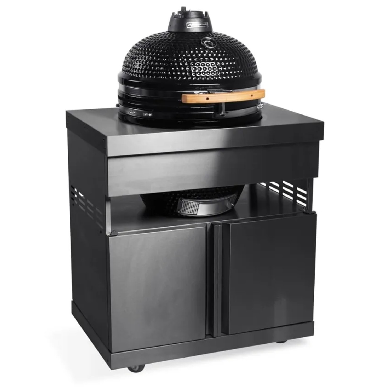 MyOutdoorKitchen Kamado Modul Black Collection: Schwarze Outdoorküche mit Kamado Grill.