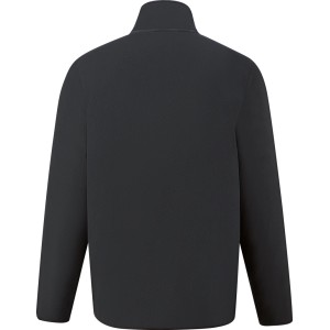 Schwarze Fleece-Jacke in Größe L, Rückansicht. Robuste Arbeitsbekleidung aus Polyester-Fleece mit Stehkragen.