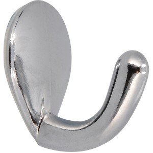 Selbstklebender, glänzender Chrom Garderobenhaken aus Metall.