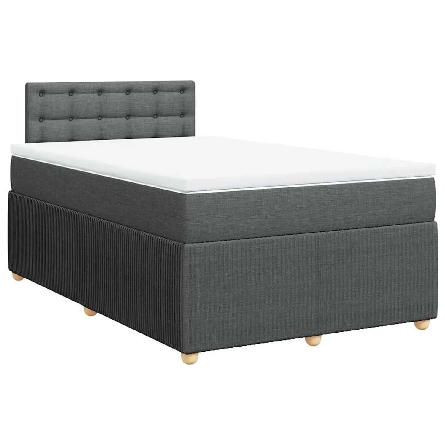 vidaXL Boxspringbett mit Matratze Dunkelgrau 120x200 cm Stoff 3289738 günstig online kaufen