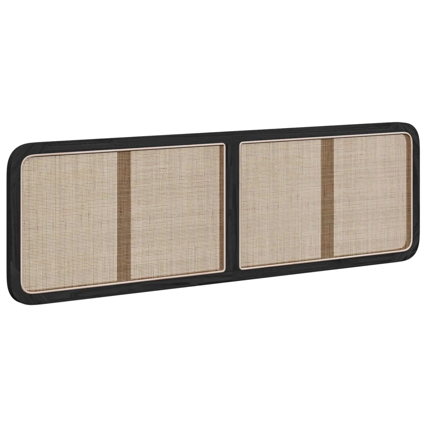 vidaXL Kopfteil mit Kopfteil Schwarz 180 x 55 x 3 cm Rattan 42011572