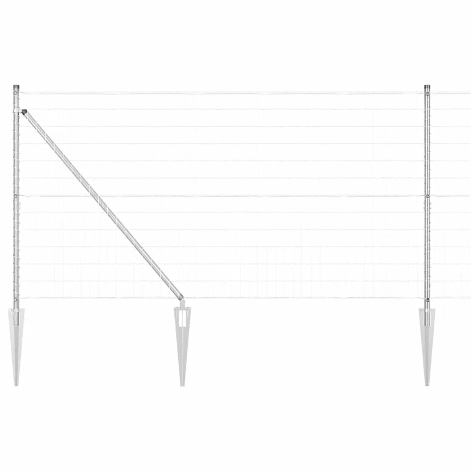 vidaXL Zaun mit Pfosten Silber 1,2 x 10 m Stahl 3350736 günstig online kaufen