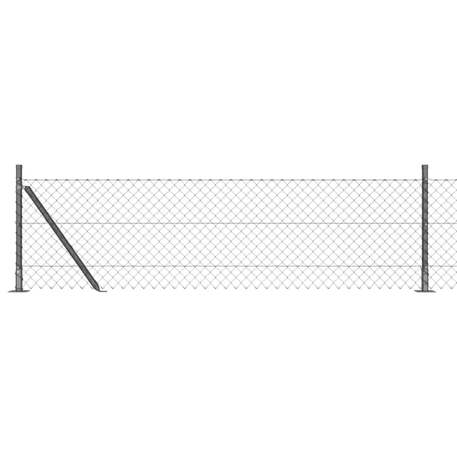 vidaXL Zaunpfosten Grau 10 x 0,4 m 40 x 40 mm Maschen Stahl und PVC 3351254 günstig online kaufen