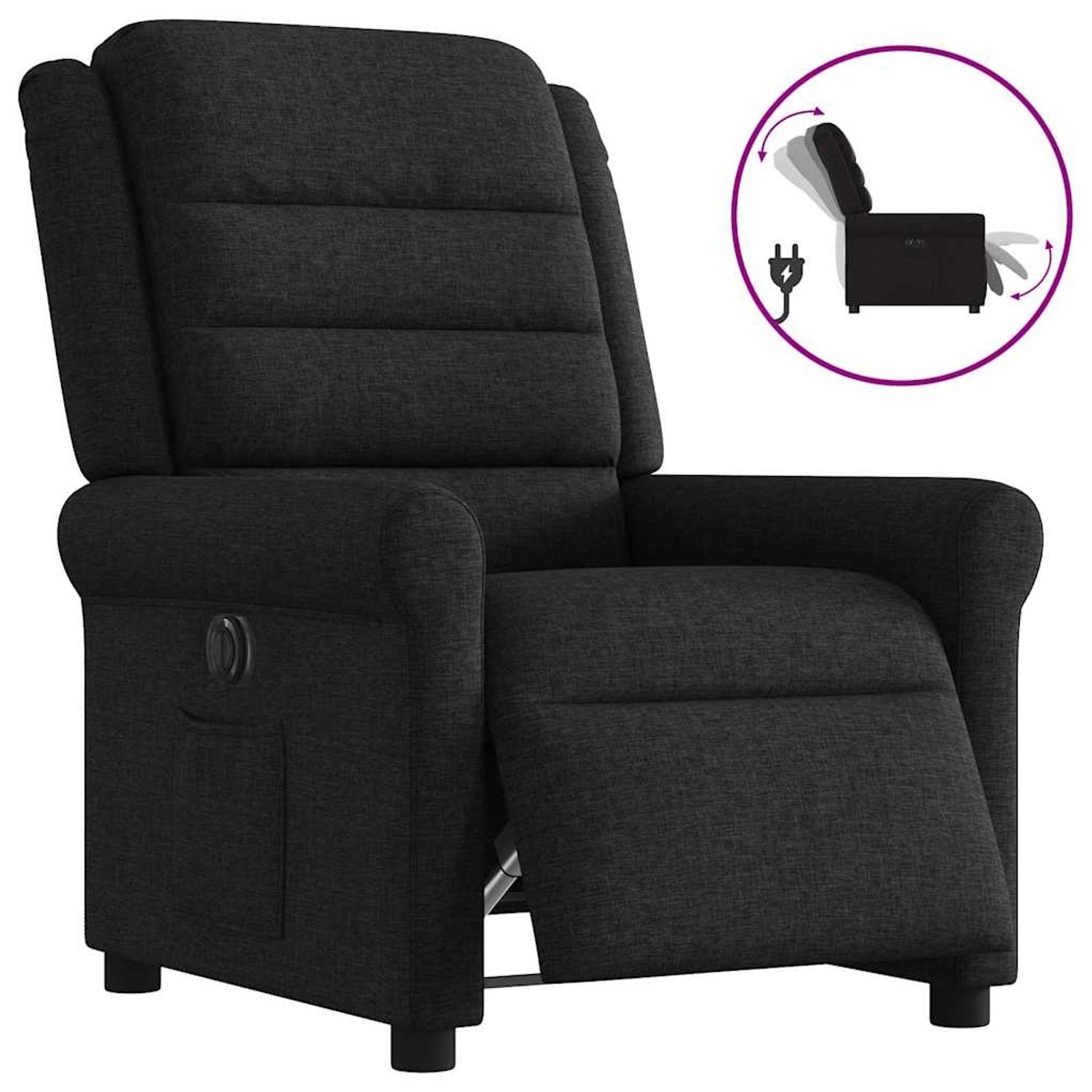 vidaXL Relaxsessel Elektrisch Schwarz Stoff 3303296 günstig online kaufen