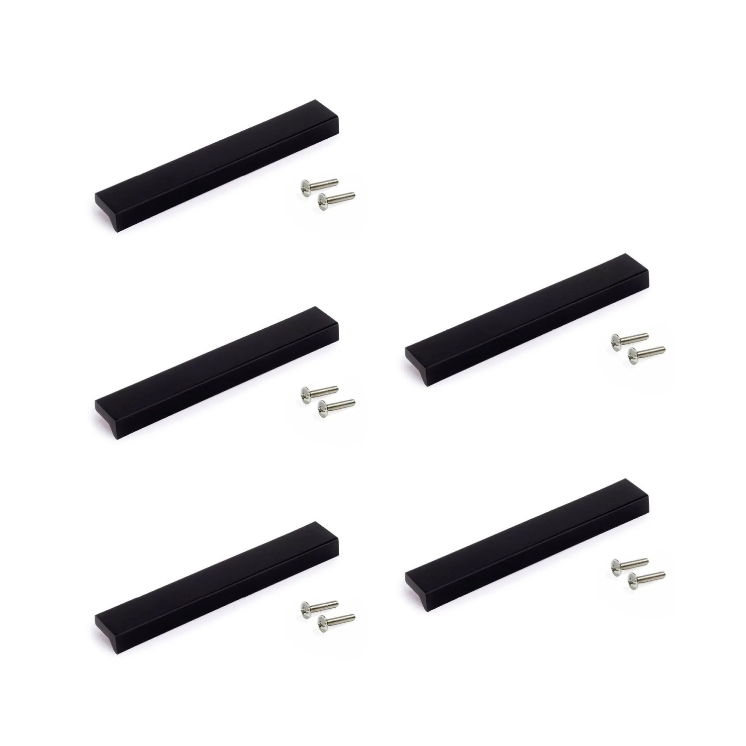 Emuca Lot von 5 Möbelgriffe Alfafar L190 mm 160 mm Achsenabstand Aluminium Matt Eloxiert