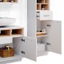 Vicco Badmöbel-Set Beatrice, 3-teilig, Weiß/Sonoma mit Spiegelschrank, Unterschrank und Hochschrank.