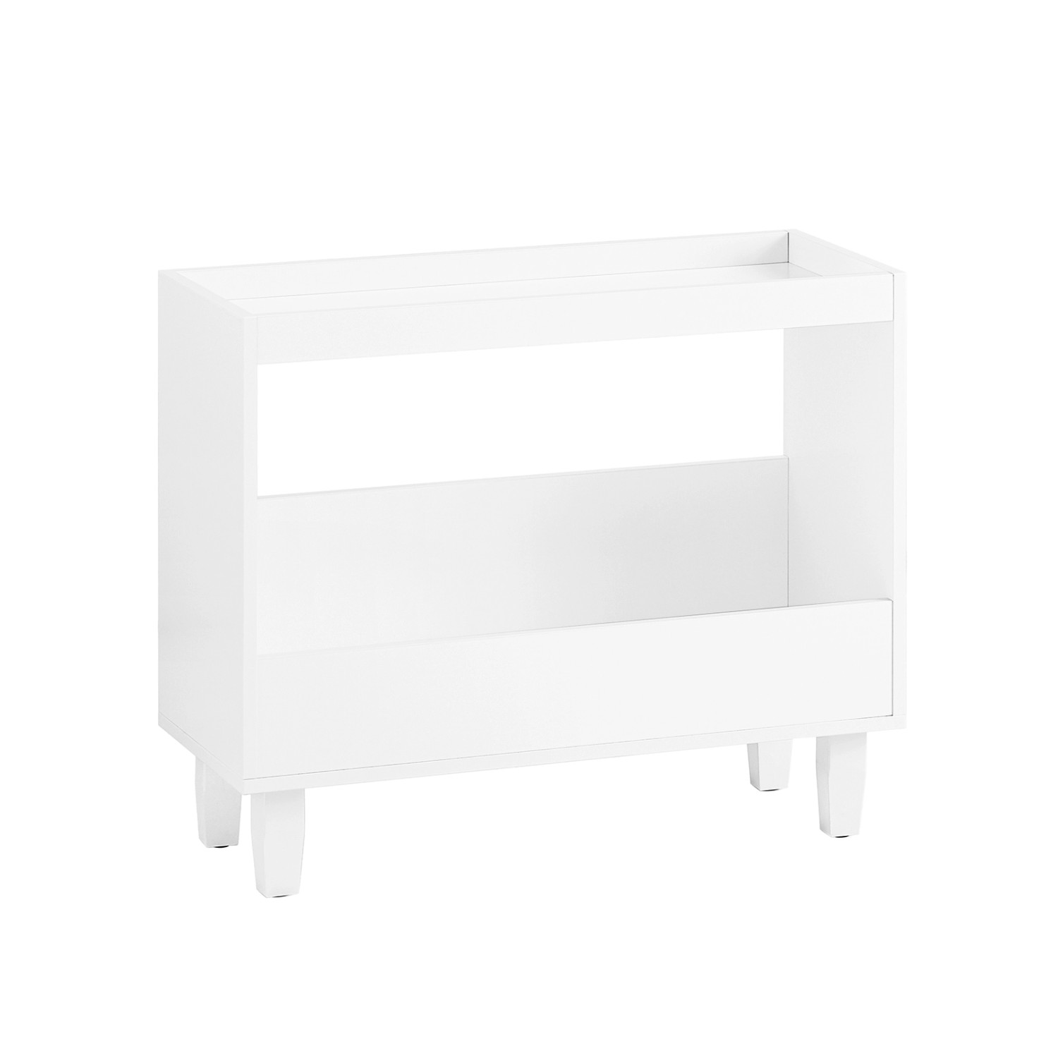 SoBuy Beistelltisch mit 2 Ablagen Couchtisch für Wohnzimmer Weiß FBT147-W günstig online kaufen