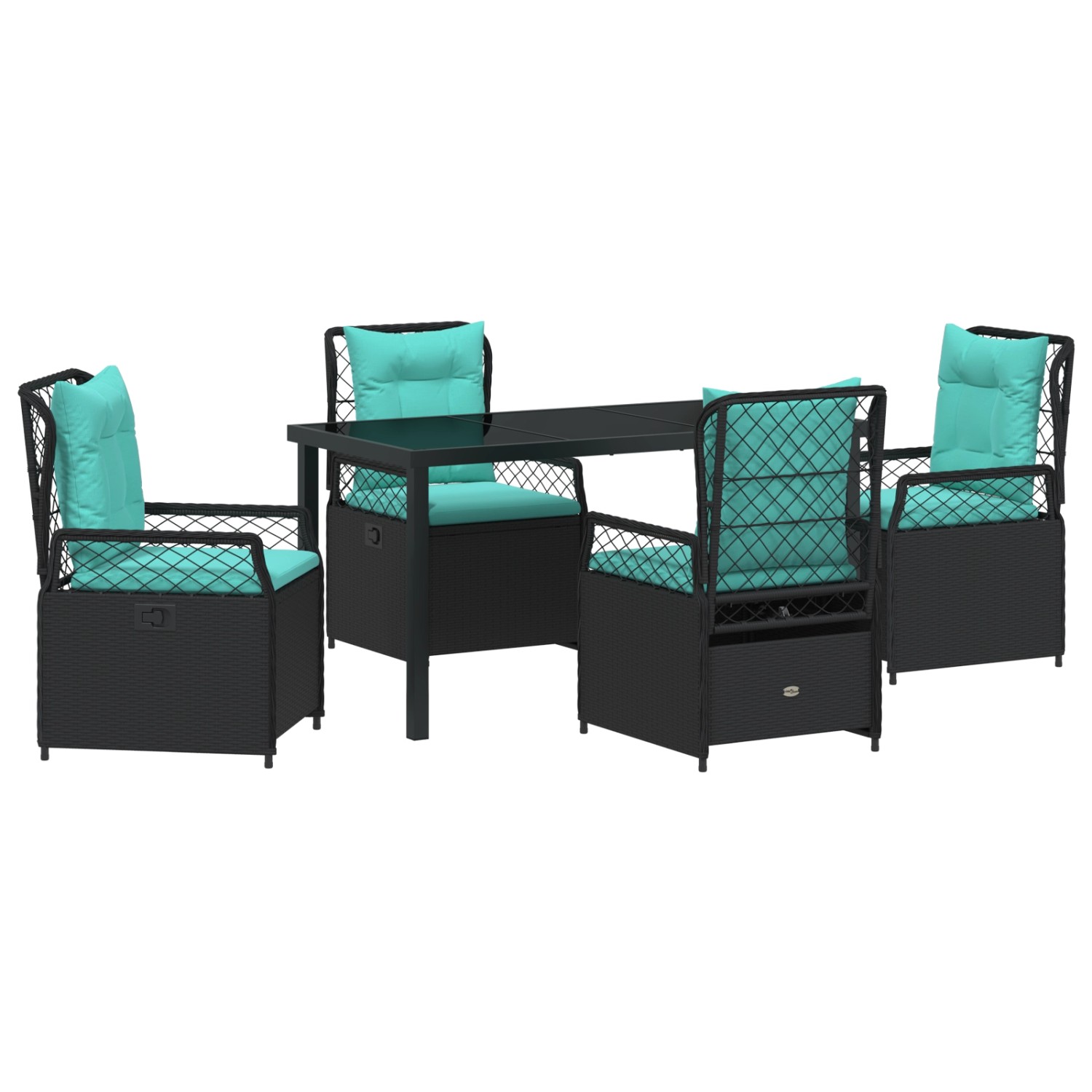 vidaXL Garten Essgruppe 5-Tlg Schwarz Poly Rattan 3381060 günstig online kaufen