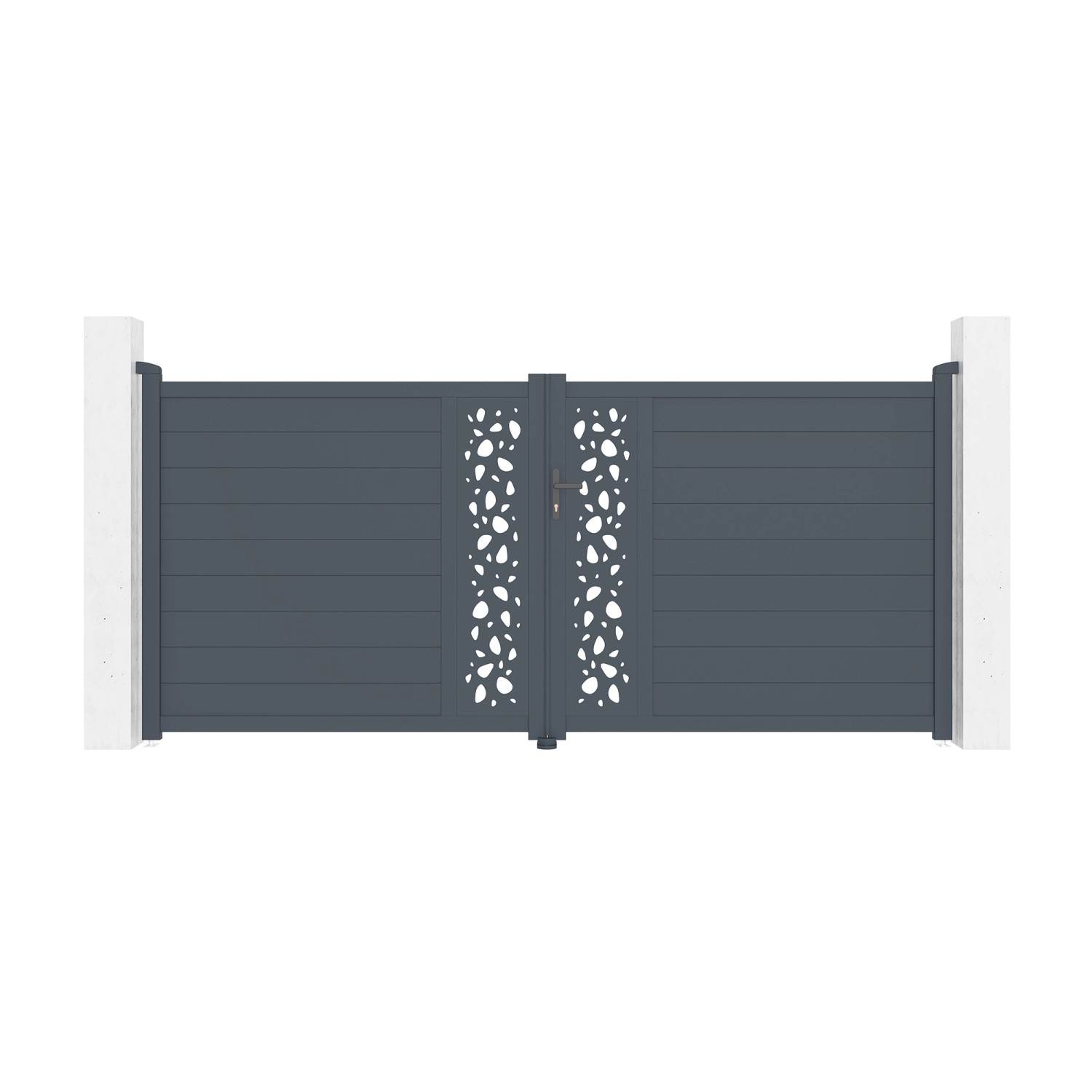 Casanoov Flügeltor 3 5M Sunny H 160Cm & 2 Pfosten H 190Cm Aluminium Grau günstig online kaufen