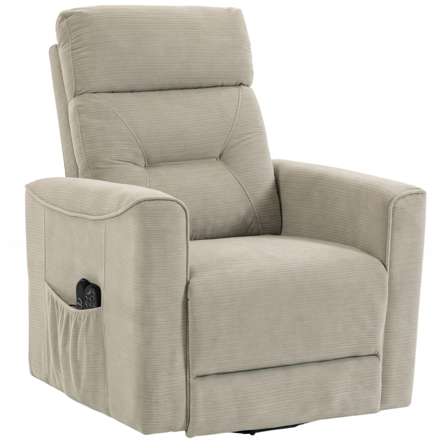 HOMCOM Relaxsessel mit Aufstehhilfe Polyester Schaumstoff 83 x 93 x 106 cm Greige