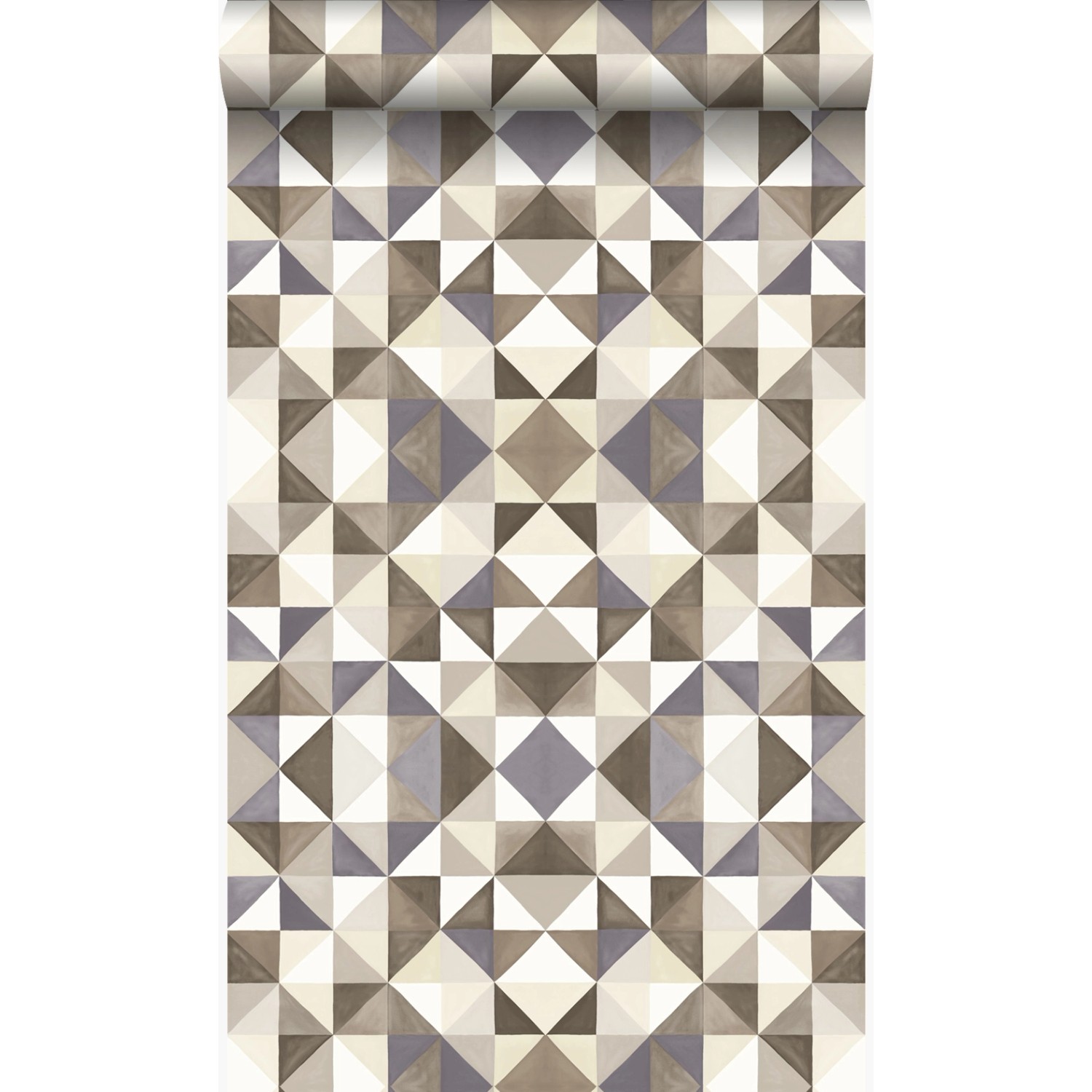 Origin Luxury Wallcoverings Tapete Kubistisches Muster Braun Und Beige 53 C günstig online kaufen