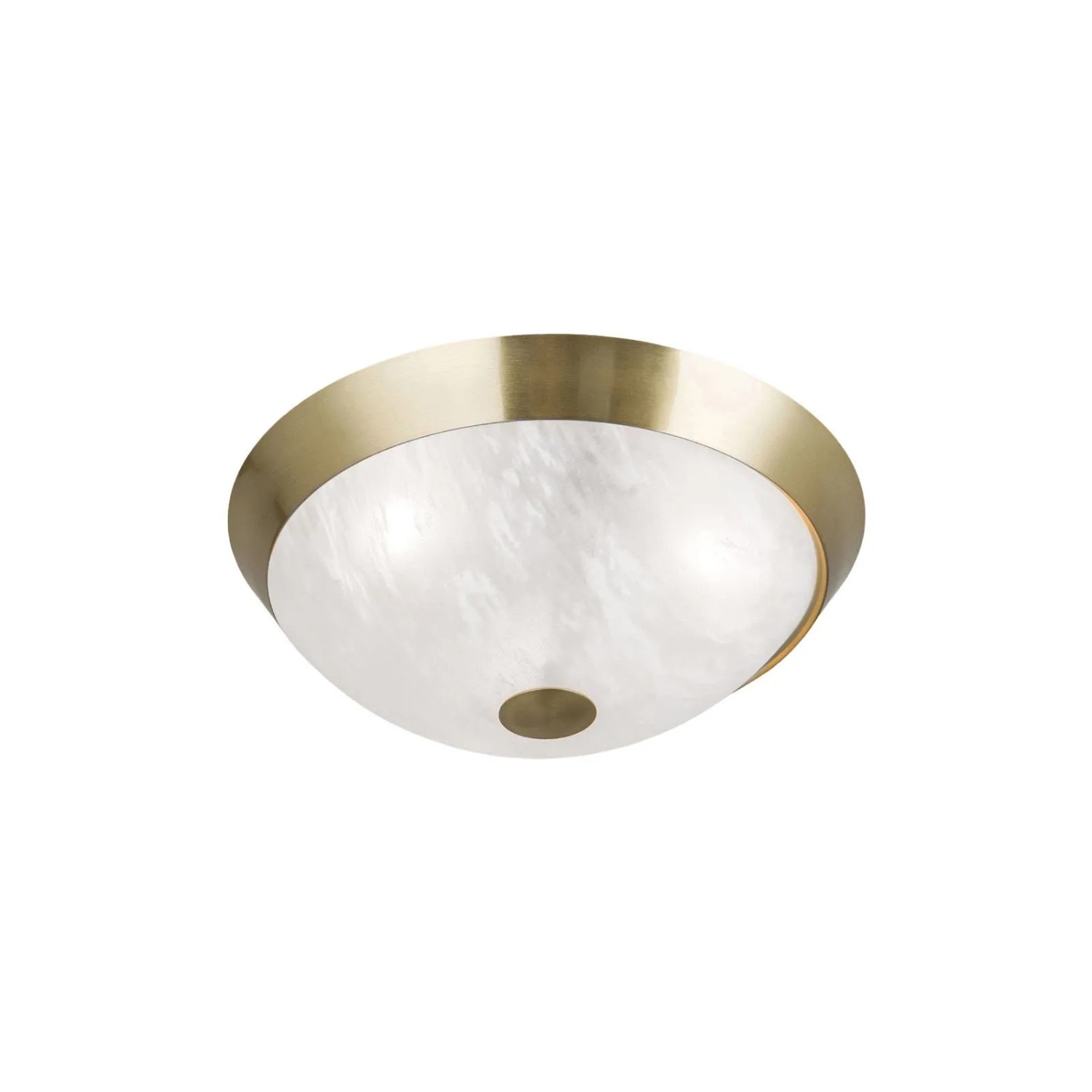 Orion Leuchten Deckenleuchte Opalglas mit Marmoroptik 34 cm Messing Matt