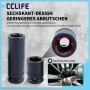 CCLIFE Schlagschrauber Nüsse: Schwarze Cr-Mo Stecknüsse mit Sechskant-Design, verhindert Abrutschen. Ideal für Reifenwechsel.