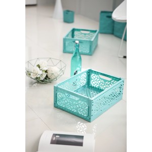 Türkis Klappbox Midi: Praktische Aufbewahrungsbox, ideal für Transport und Lagerung.