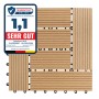 WPC Klickfliese Teak, wetterbeständig, 30x30 cm, für Terrasse & Balkon.