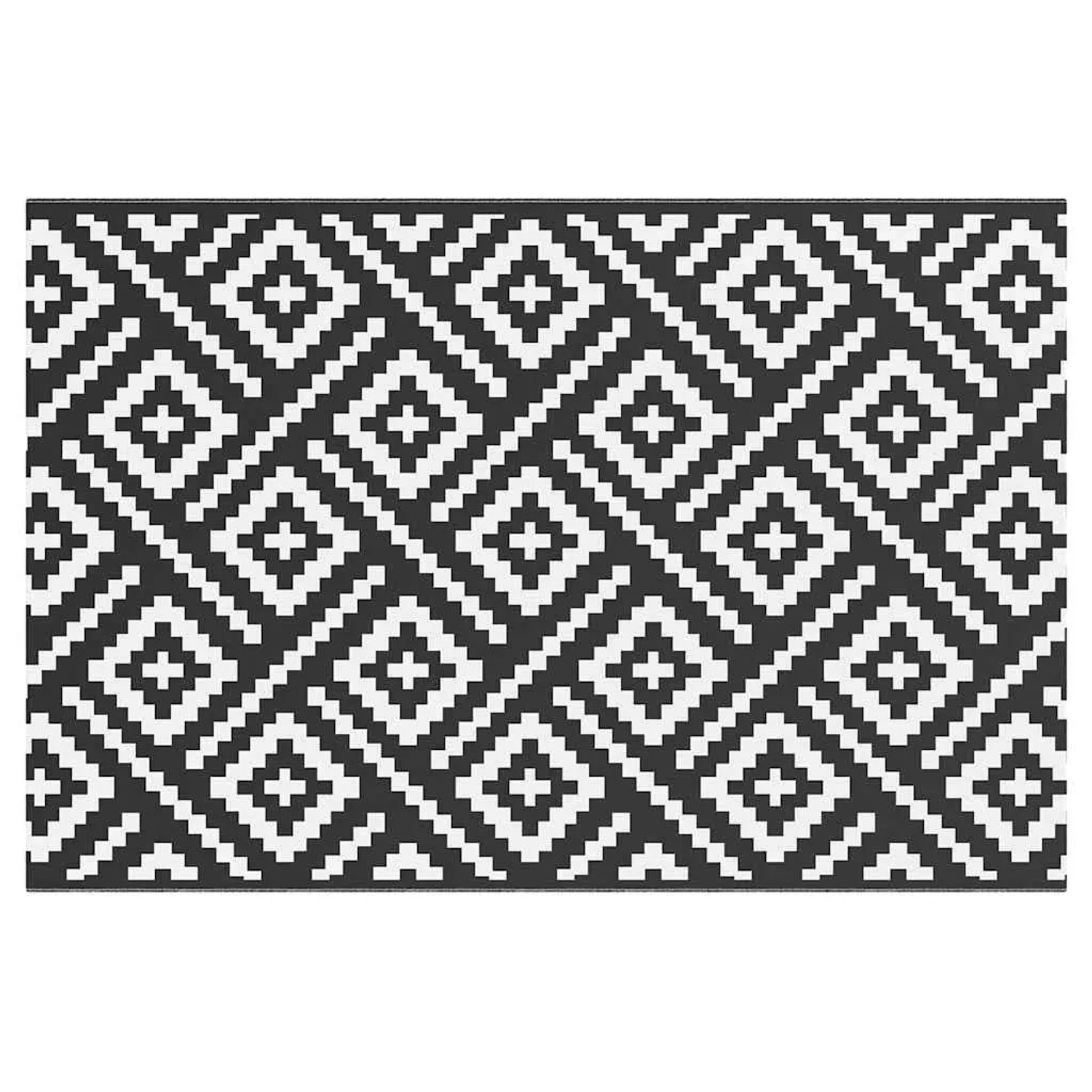vidaXL Outdoor-Teppich ARAKIL Weiß und Schwarz 120x180 cm PP 368572