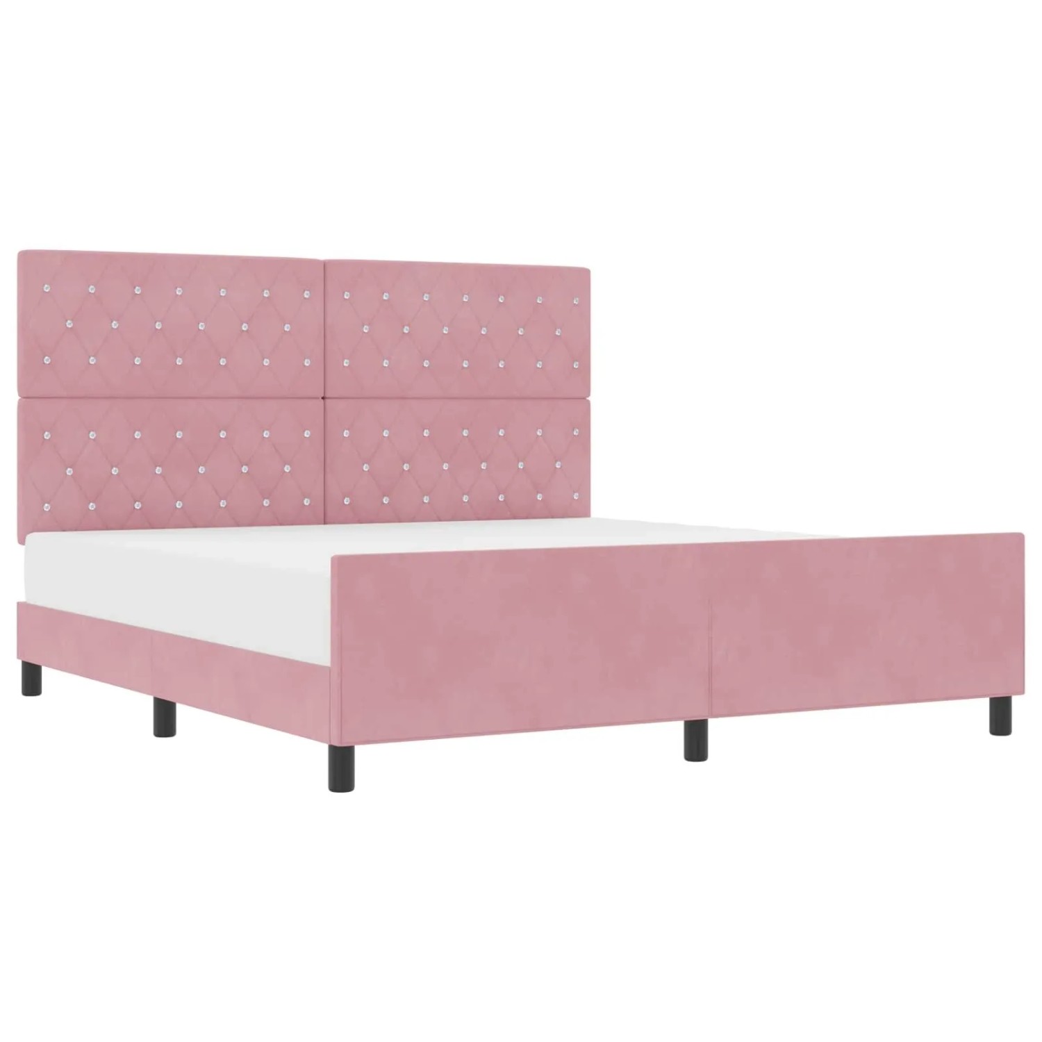 vidaXL Boxspringbett mit Kopfteil Rosa 180 x 200 cm Samt 3344896 günstig online kaufen