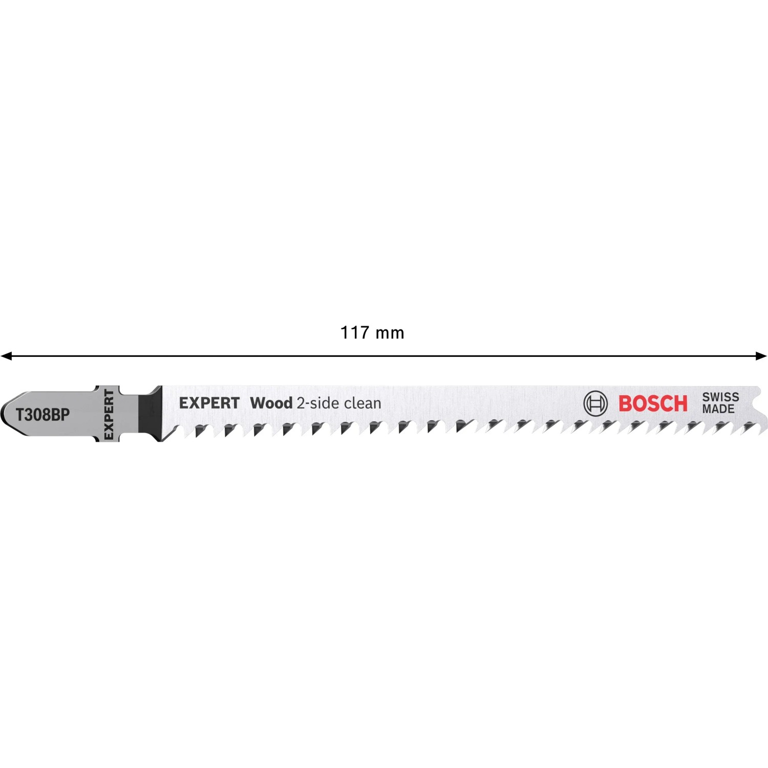 Bosch Expert T308BP Stichsägeblatt für Holz, 117mm, für saubere Schnitte.
