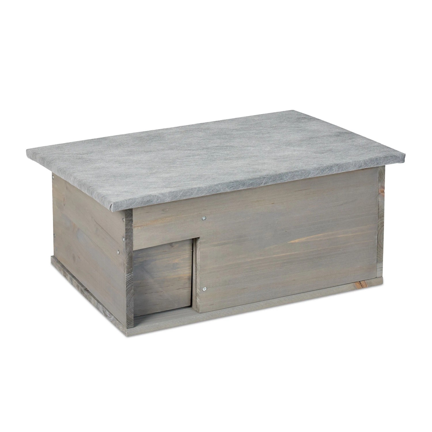 Relaxdays Igelhaus Bausatz Tannenholz Grau Wasserdicht 21 cm x 46 cm x 34 cm 2,5 kg