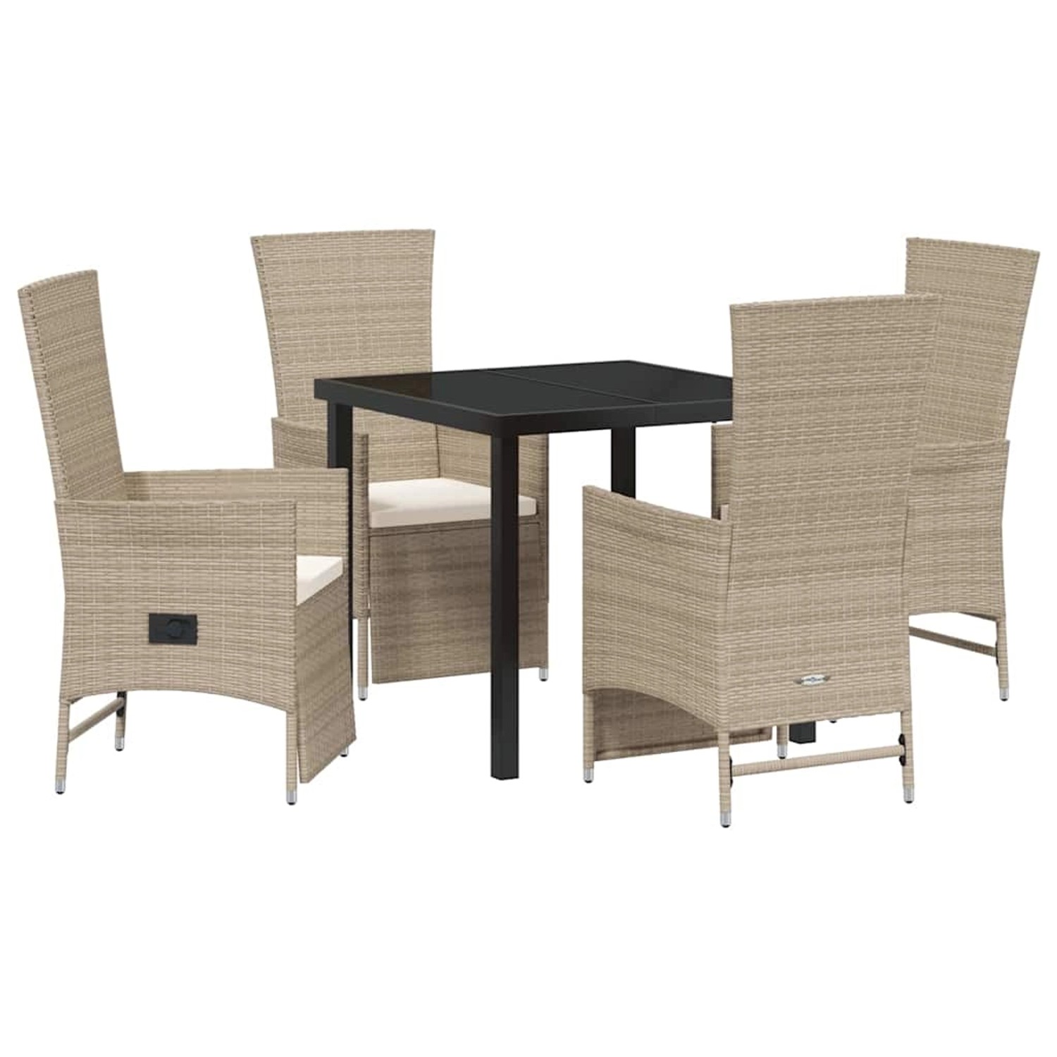 vidaXL Garten Essgruppe mit Kissen 5-Tlg Beige Poly Rattan 3379472 günstig online kaufen