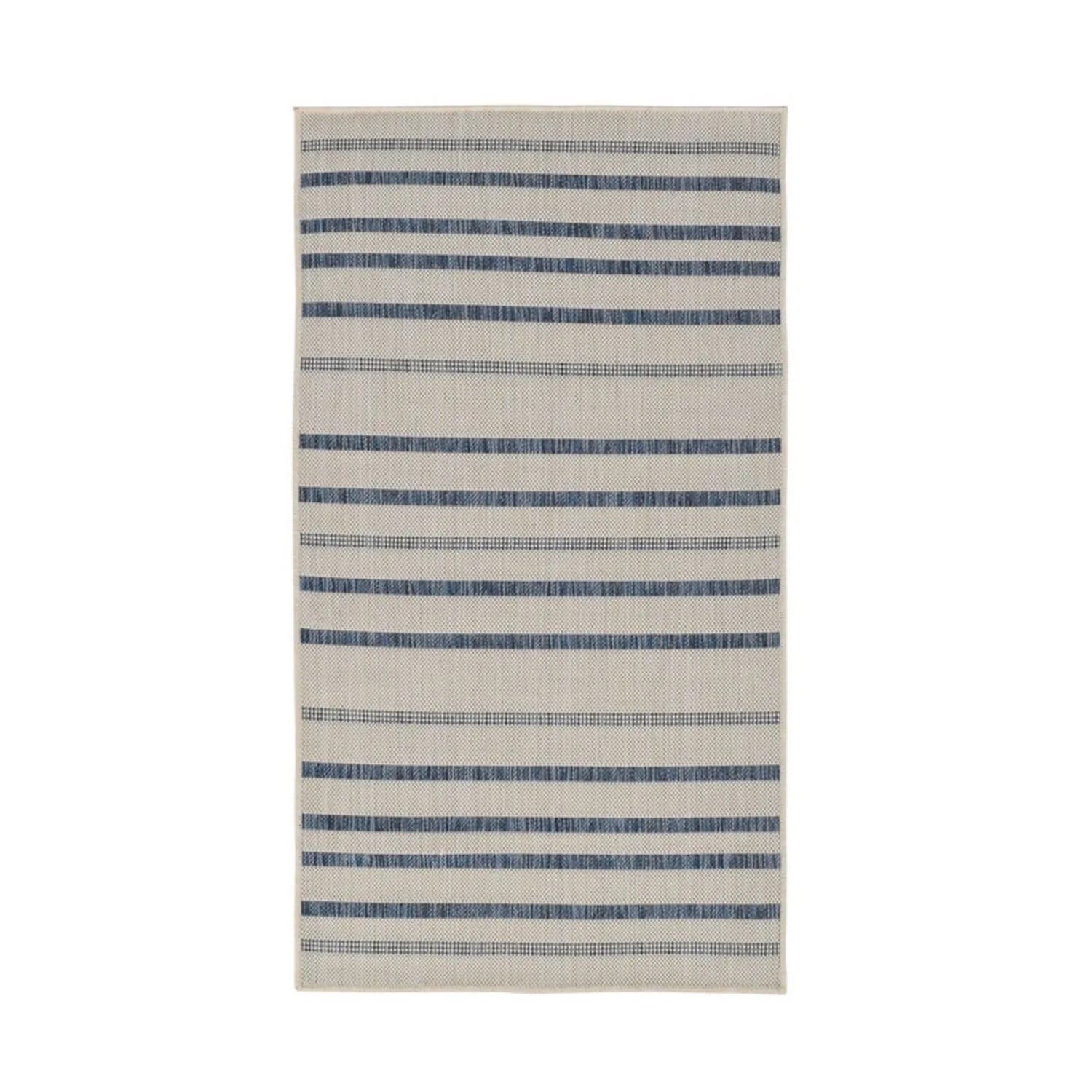 Vercai Rugs Teppich Terrace Streifen Weiß Azurblau 80 X 150 Cm