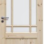 Radex Landhaus Zimmertür Kiefer mit Glas, links, 985x1985mm. Holz-Innentür mit satiniertem Glas.