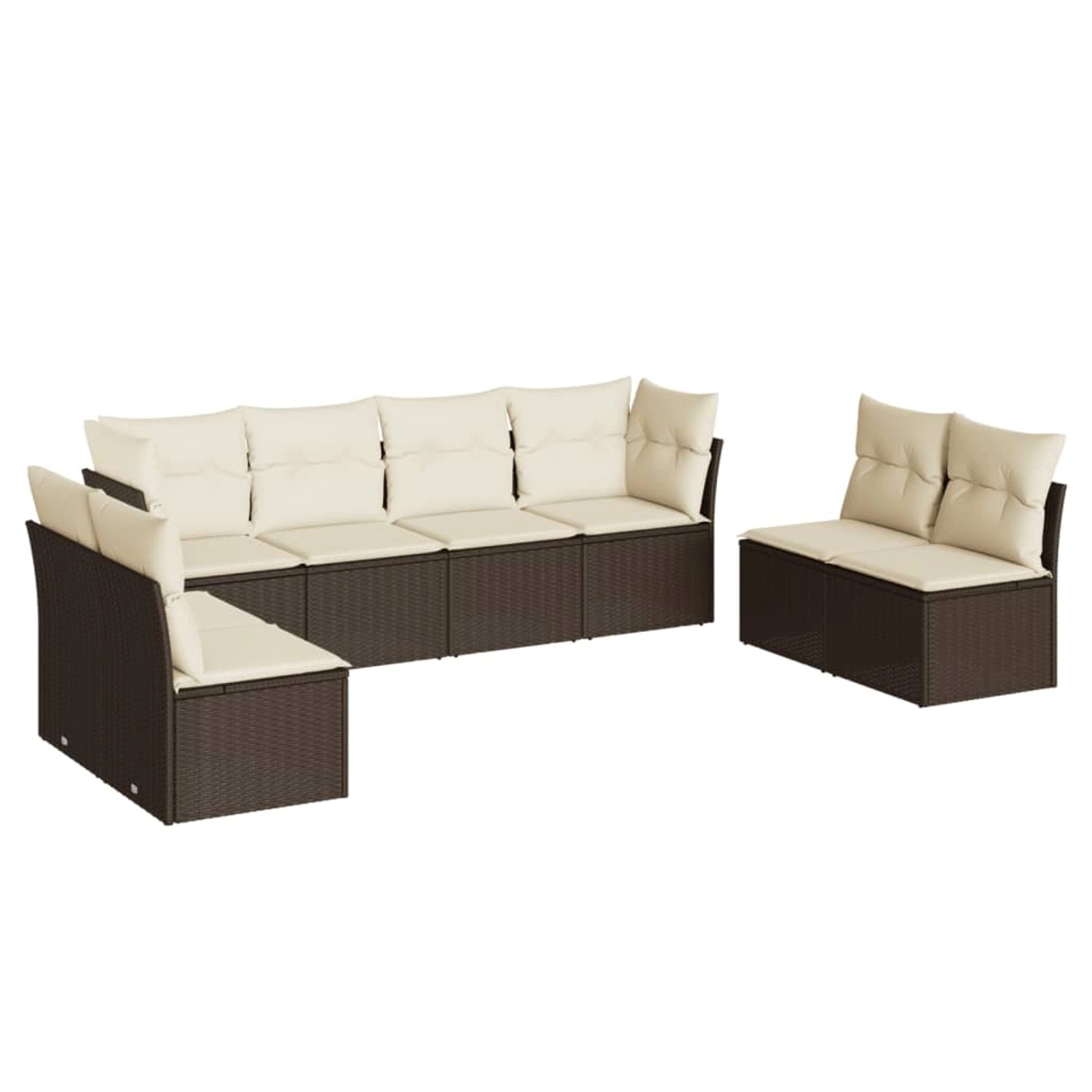 vidaXL 8-Tlg Garten-Sofagarnitur mit Kissen Braun Poly Rattan 3249292 günstig online kaufen