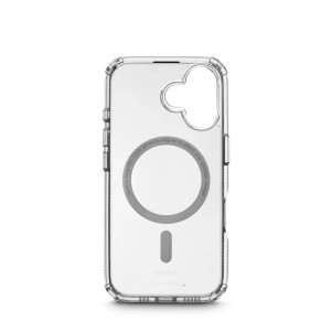 Transparente, magnetische Hama Handyhülle für iPhone 17 mit verstärkten Ecken und Kameraausschnitt.