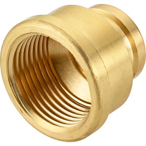 Messing Gewinde-Reduziermuffe, 18,6 mm auf 30,3 mm, für Gewindefittings.