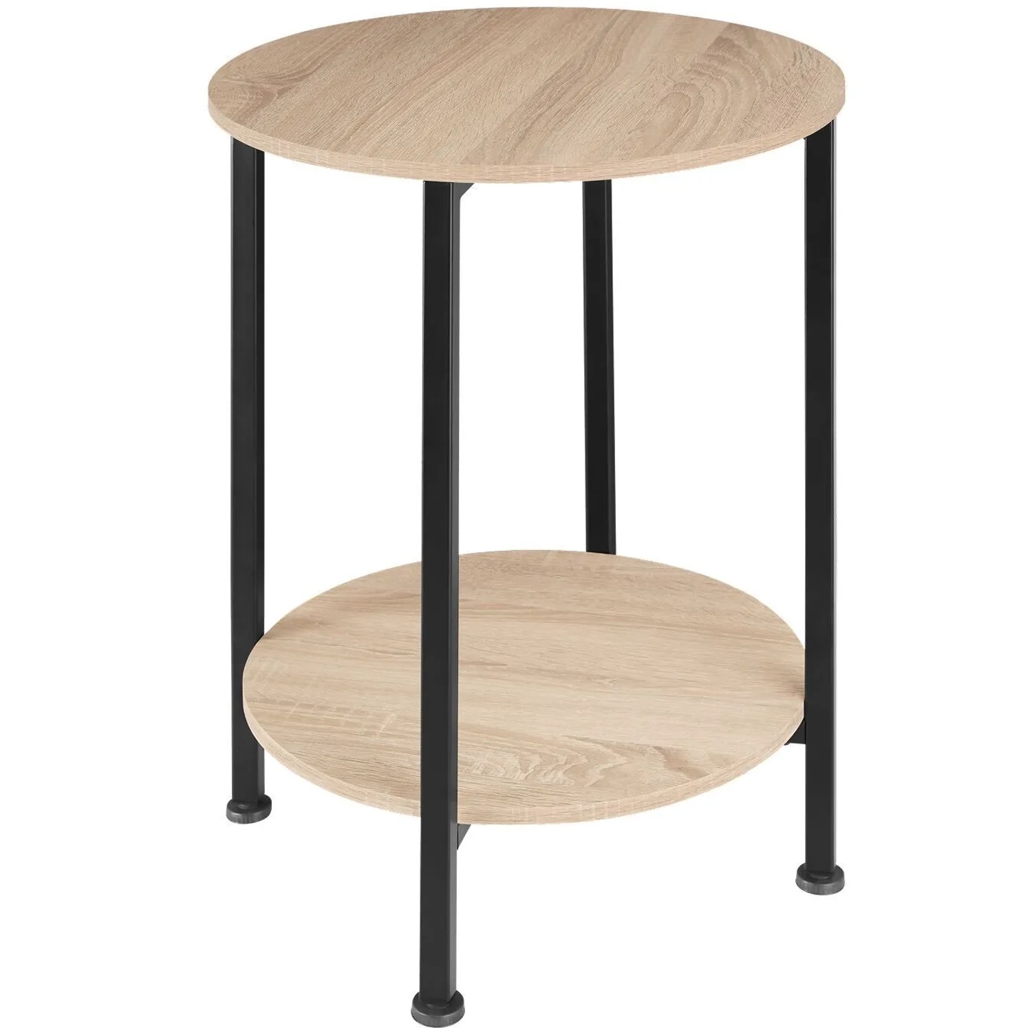 Tectake Beistelltisch Ballina Industrial Style Holz und Stahl  45 x 45 x 64 cm Industrial Holz Hell  Eiche Sonoma