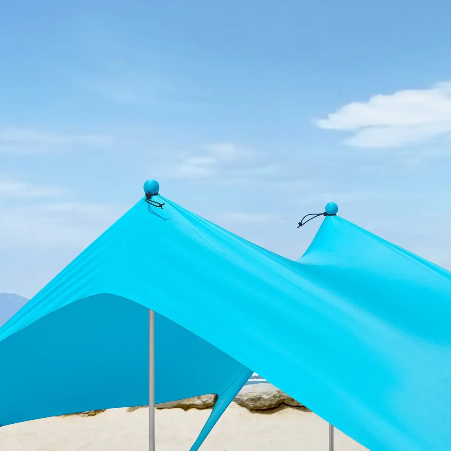 SoBuy Strandzelt Sonnensegel mit Alu-Stangen Sonnenschutz für Strand OZT01-HB_7