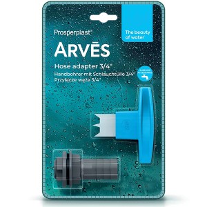 Arves Handbohrer mit Schlauchtülle 3/4 Zoll (25 mm) für Regentonnen und Wasserzapfstellen.