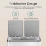Songmics Mülleimer Pary, weiß-grau, 2 Fächer für Mülltrennung.