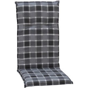 Beo Hochlehner-Saumauflage Belgrad Karo, Gartenstuhlauflage im grau-anthrazit Karo-Design.