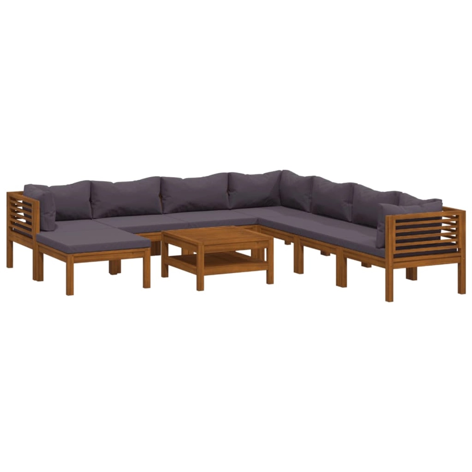 vidaXL 9-Tlg Garten-Lounge-Set mit Auflage Massivholz Akazie 3086913