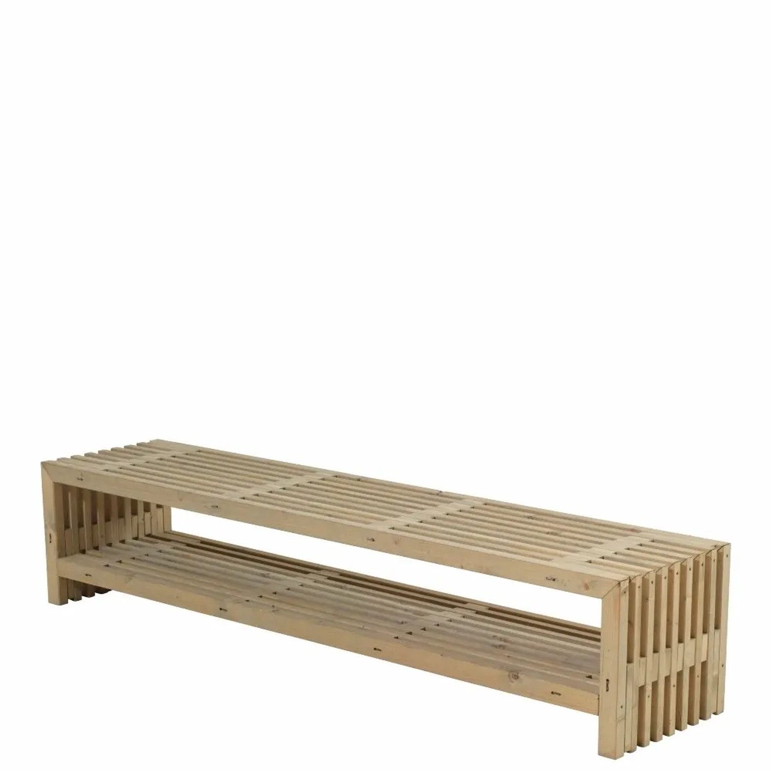 PLUS Gartenbank 218 cm Treibholz mit Ablagefach